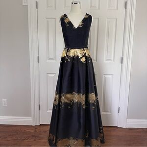Alberto Makali Black and Gold Wedding Dress